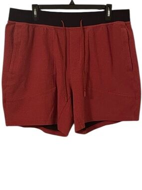 Lululemon Men's Heathered Aztec Brick Orange Black At Ease 7" Shorts Size XXL